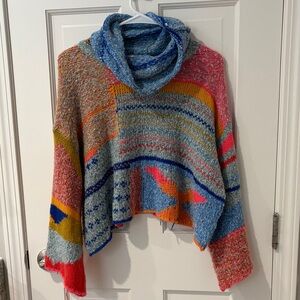 Sincerely Jules Multicolor Cowl Neck Sweater - Size Small
